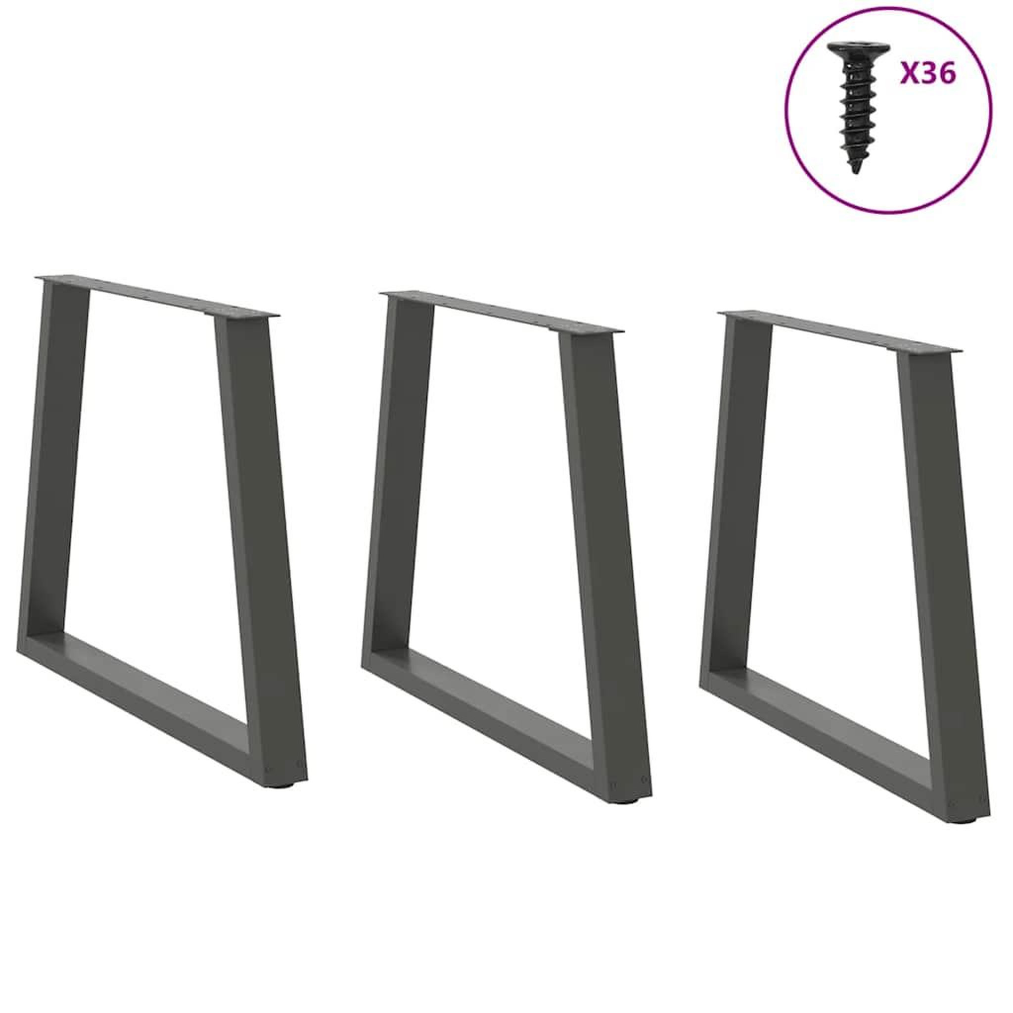 Voir la diapositive 3 : VIDAXL Pieds de table a manger forme de V 3 pcs 70x(72-73,3) cm acier