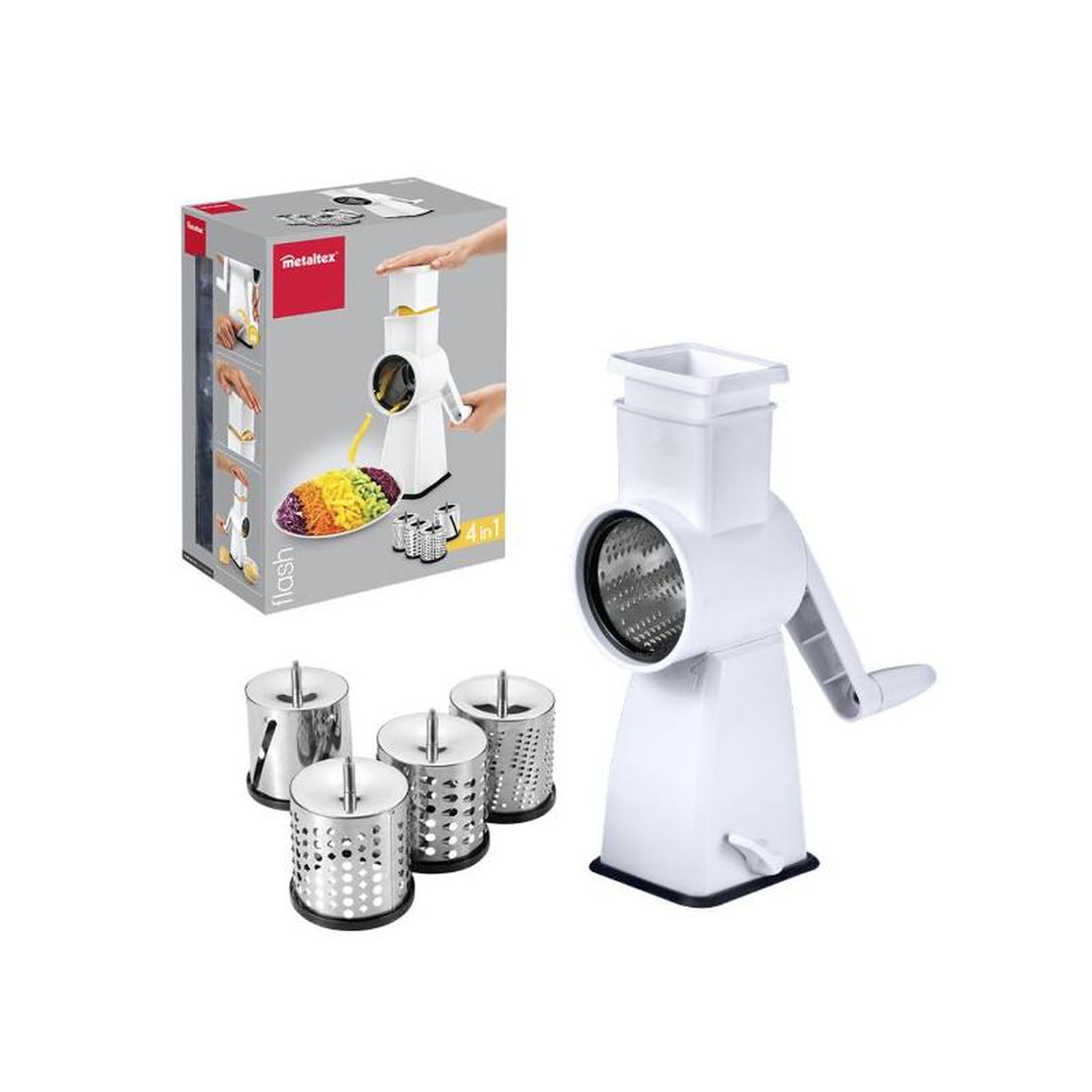 Voir la diapositive 3 : Metaltex Râpe 4 tambours socle ventouse MULTIFLASH METALTEX - 25162610080