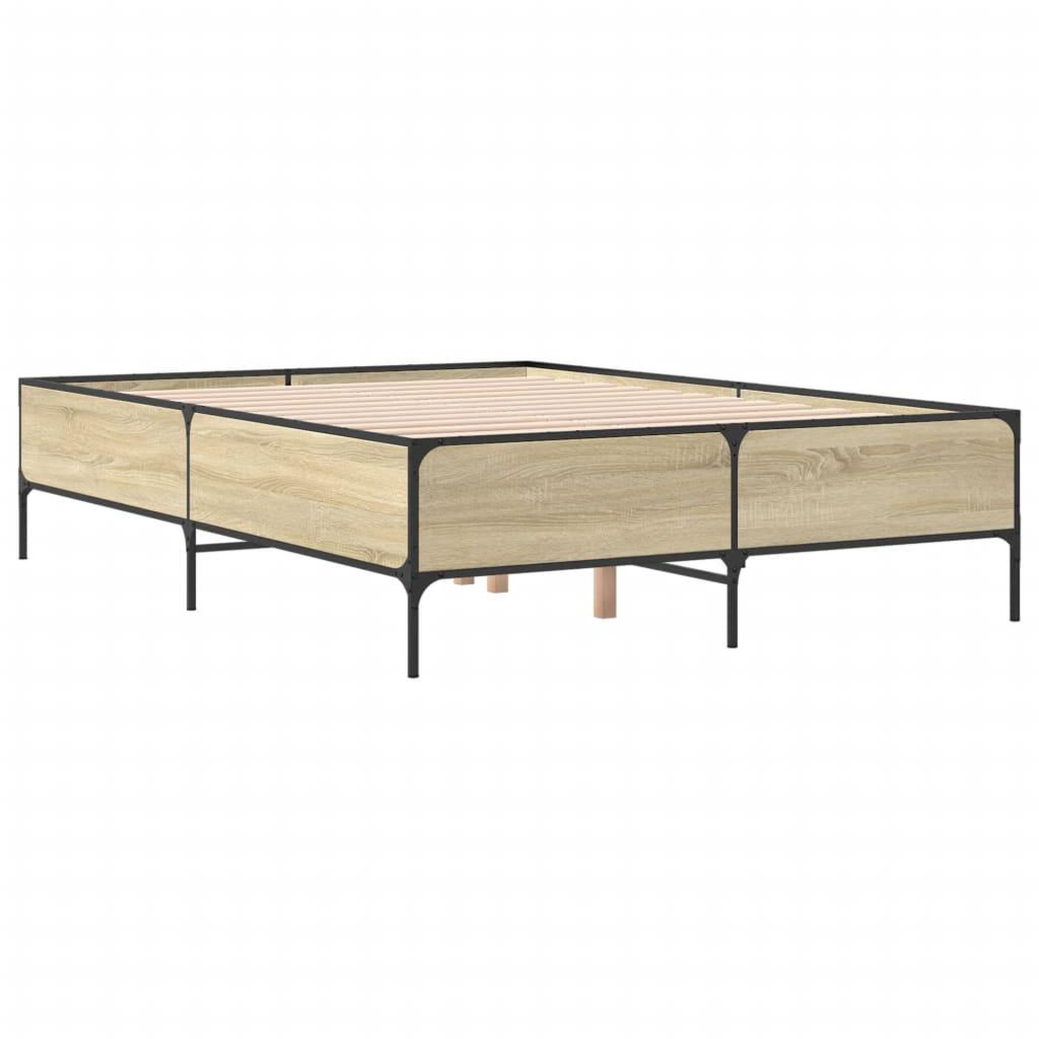 Voir la diapositive 3 : VIDAXL Cadre de lit sans matelas chene sonoma 160x200 cm