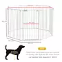PAWHUT Barrière de sécurité parc enclos chien modulable pliable porte verrouillable intégrée 8 panneaux acier PP blanc
