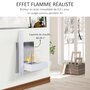 Voir la diapositive 4 : HOMCOM Cheminée bioéthanol murale design Bauhaus 1 brûleur 1,5 L 75L x 22l x 63H cm couverture 20-25 m² acier blanc inox. brossé
