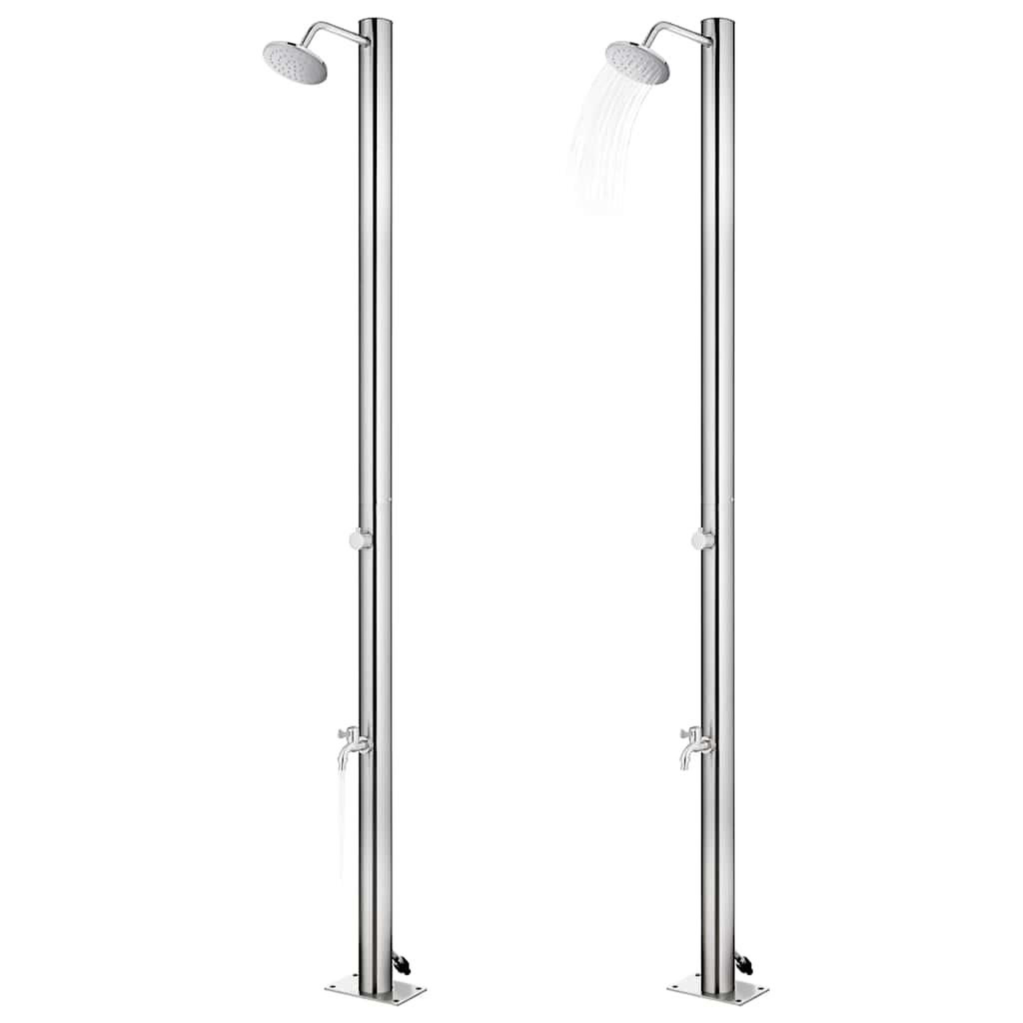 Voir la diapositive 2 : VIDAXL Douche de jardin avec base marron 220 cm Acier inoxydable