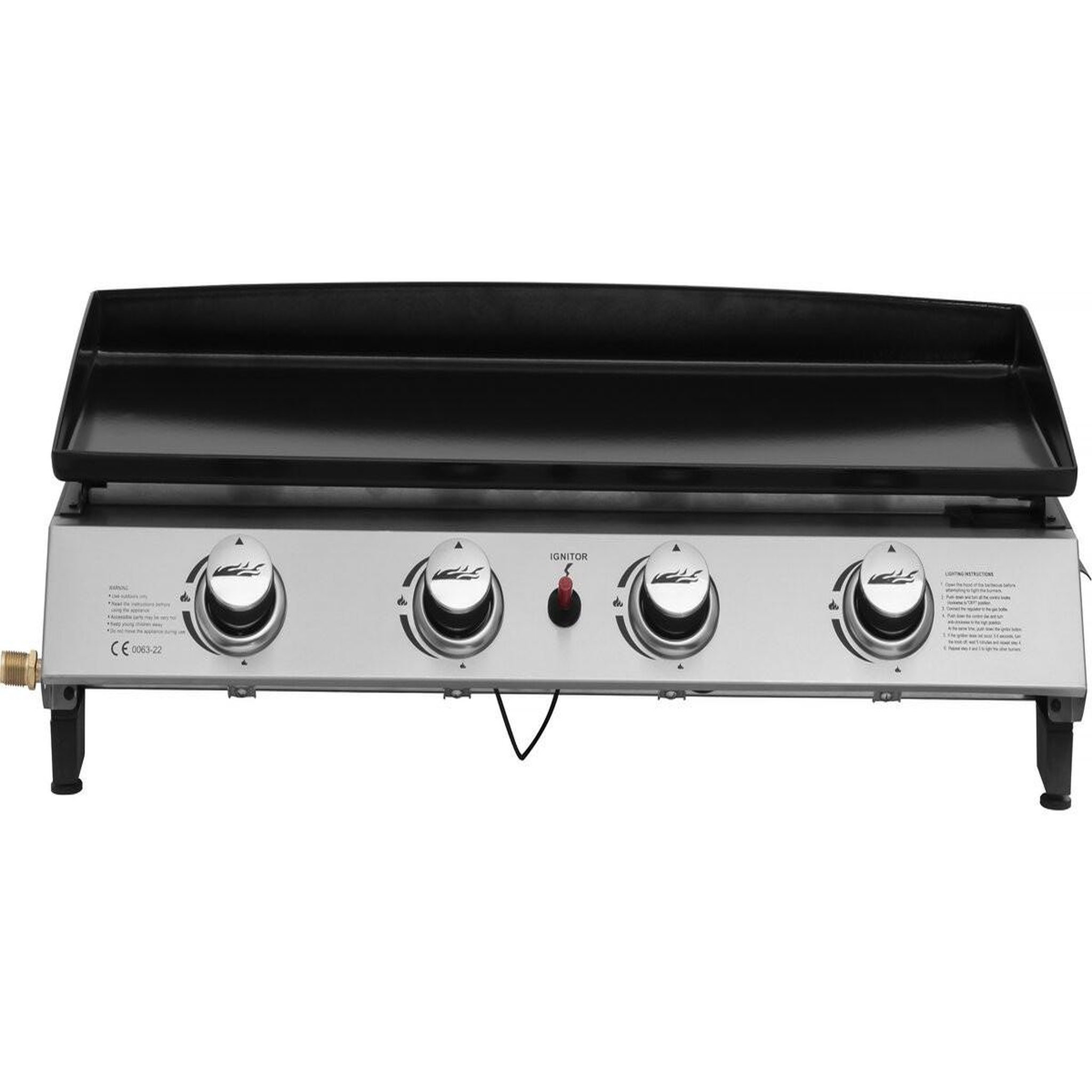 Habitat et Jardin Plancha à gaz avec 4 brûleurs en métal  jolly  - 10 kw - gris