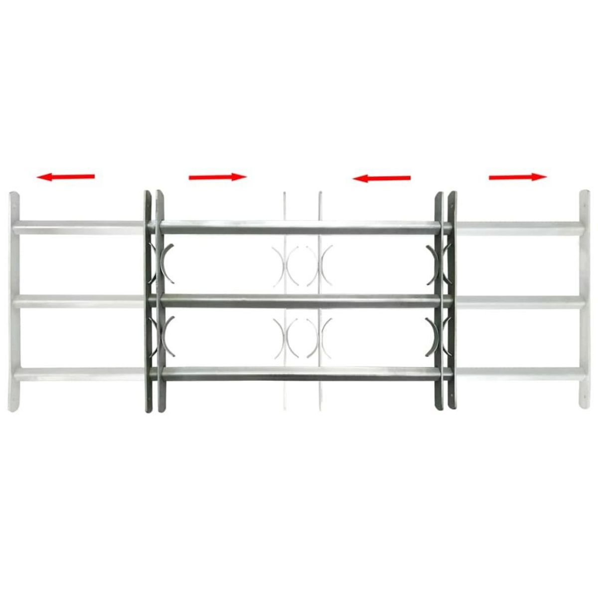 VIDAXL Grille reglable de securite de fenetres et 3 barres 1000-1500mm