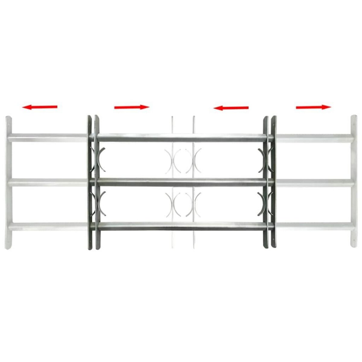 VIDAXL Grille reglable de securite de fenetres et 3 barres 1000-1500mm