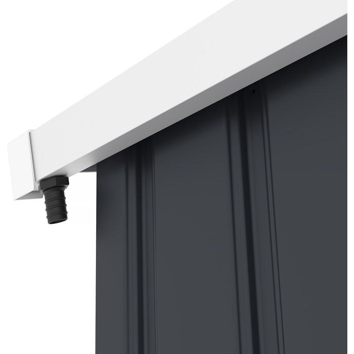 Habitat et Jardin Abri de jardin métal -  Vegas  12.98 m² avec gouttière - Gris