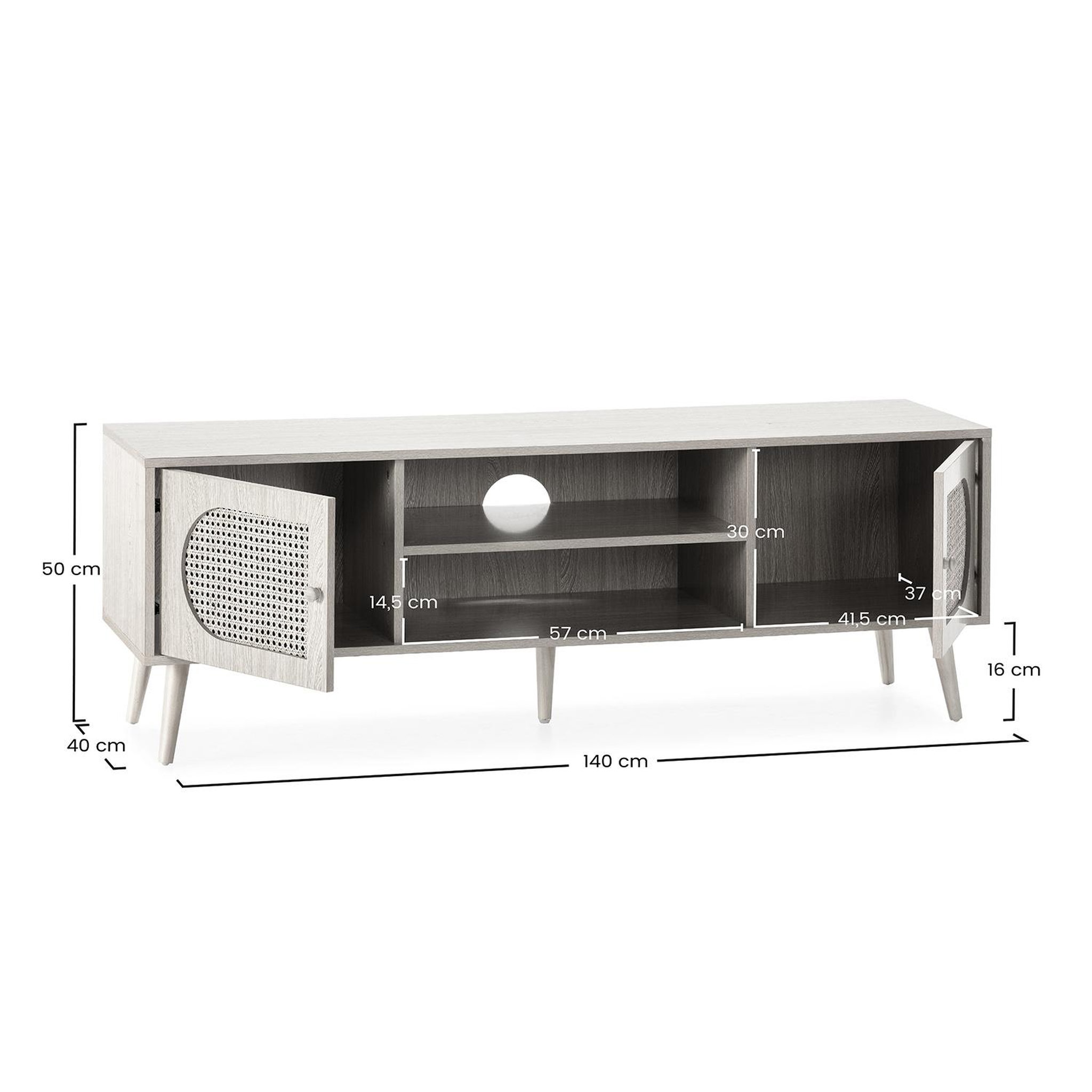 Voir la diapositive 6 : VS VENTA-STOCK Meuble Tv Luna 2 portes couleur Chêne