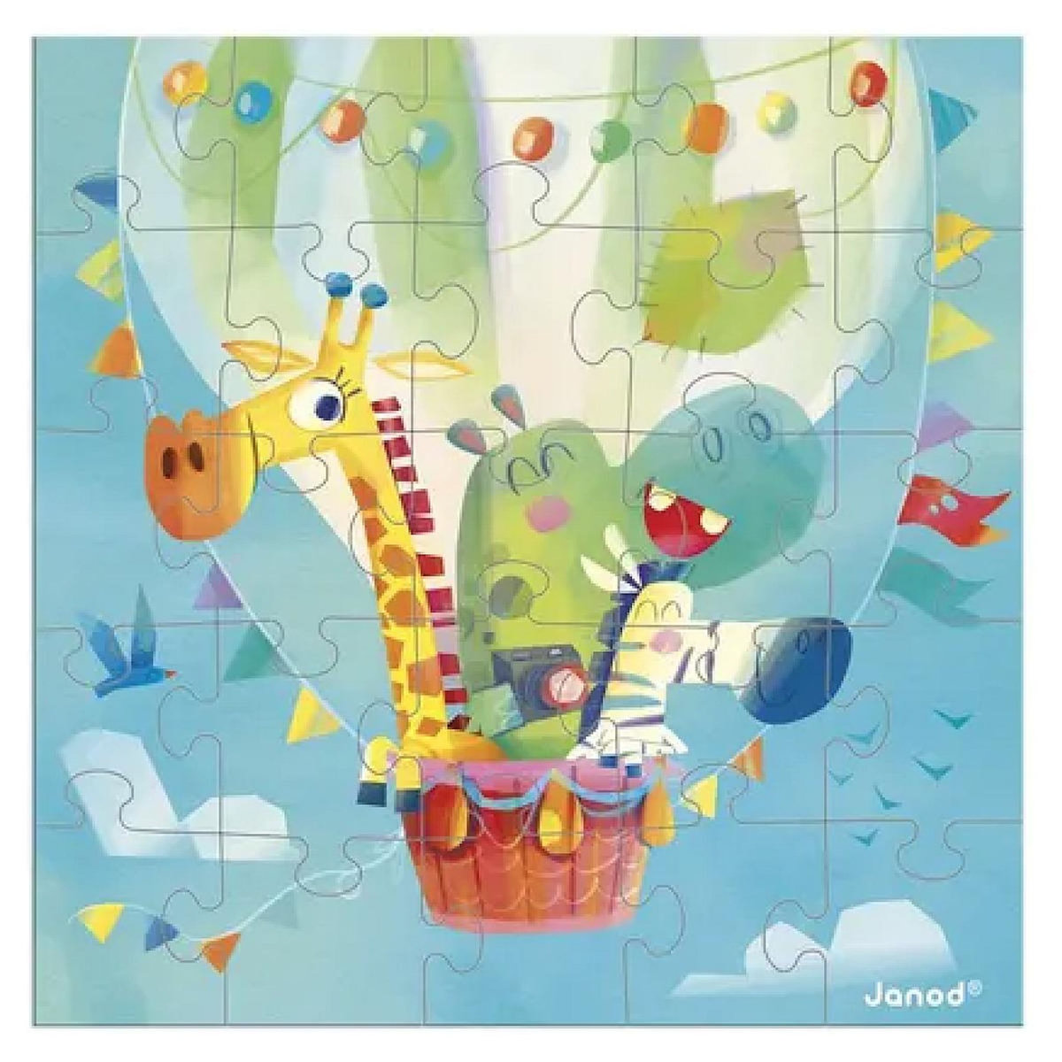 Juratoys-Janod Carte Cadeau Puzzle 25 Pieces Mongolfiere