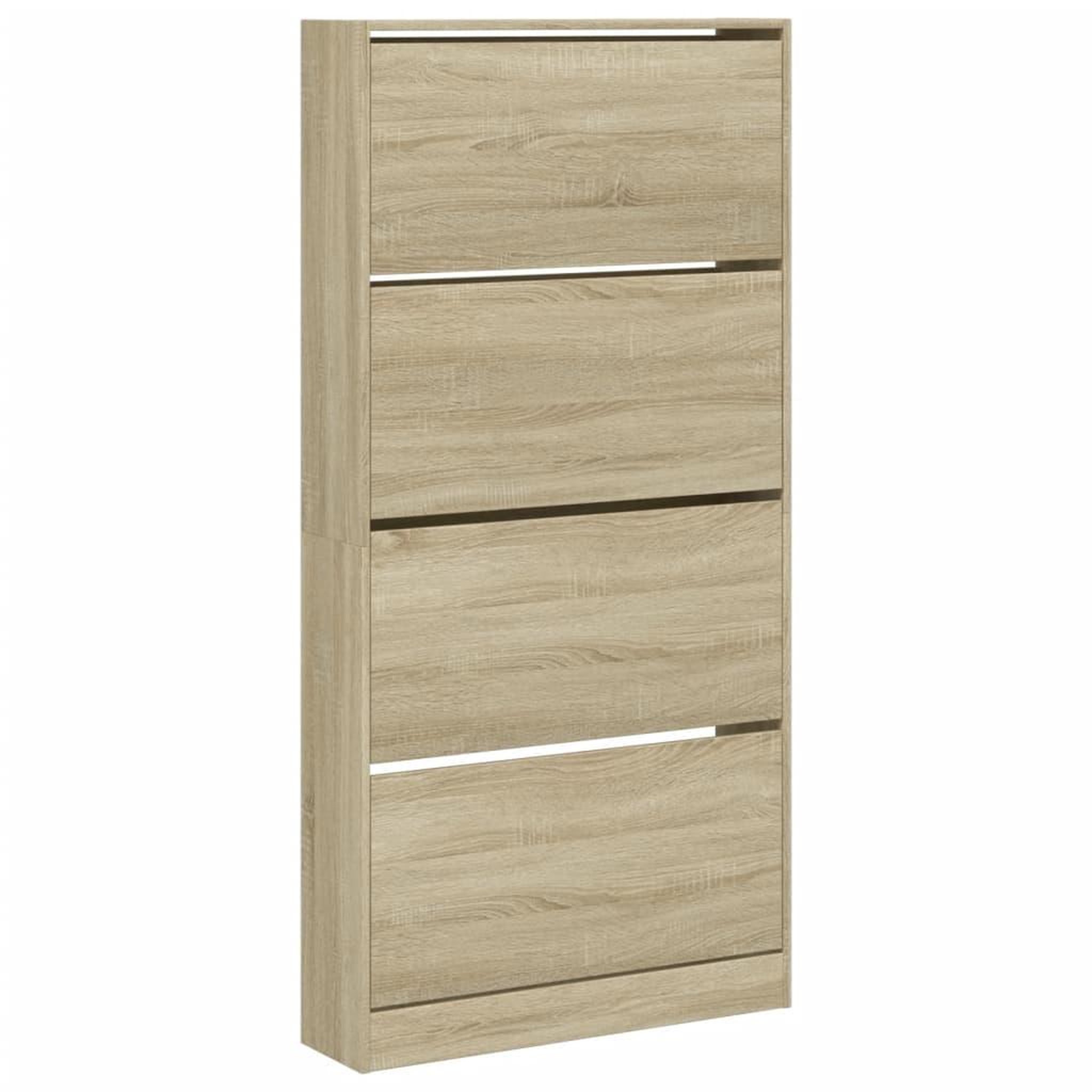 Voir la diapositive 2 : VIDAXL Armoire a chaussures 4 tiroirs rabattables chene sonoma