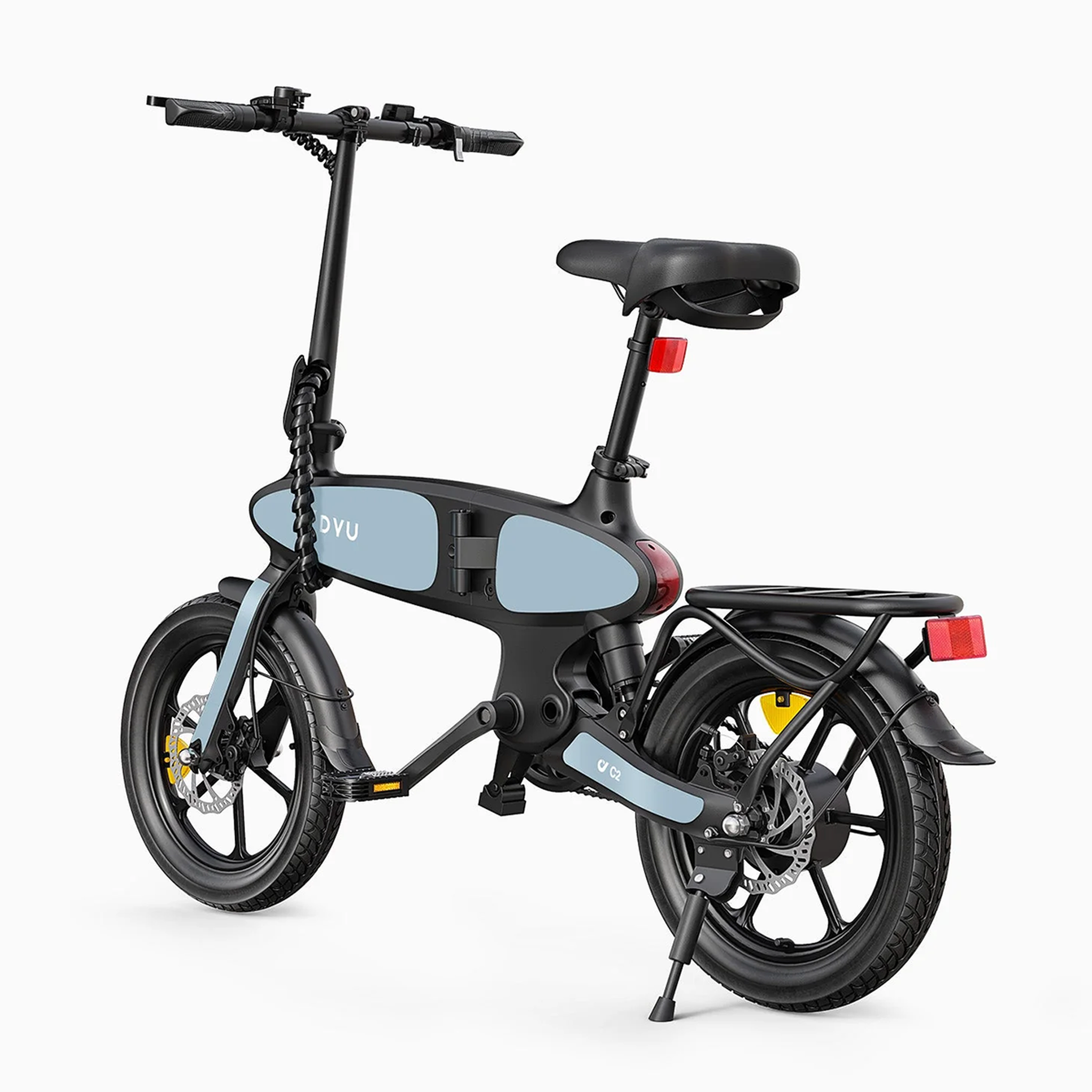 Voir la diapositive 5 : DYU DYU C2 16  Folding Electric Bike, 250W 48V 7.5AH, Disc Brakes, Noir