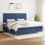 Voir la diapositive 1 : VIDAXL Sommier a lattes de lit avec matelas Bleu 200x200 cm Tissu