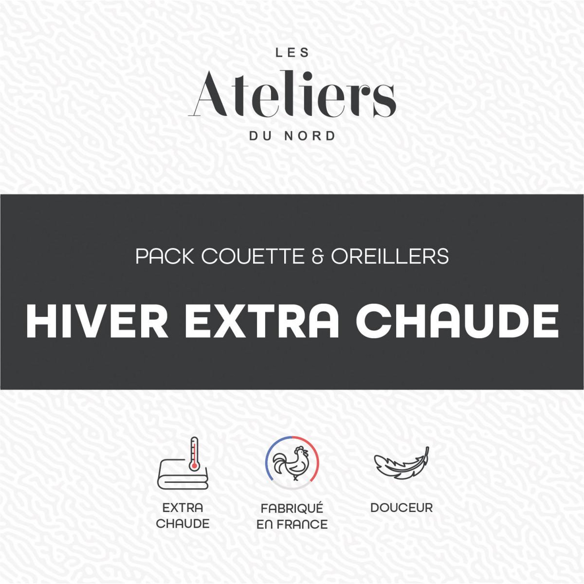 Voir la diapositive 2 : ATELIERS DU NORD Pack HIver Couette Très chaude + oreillers