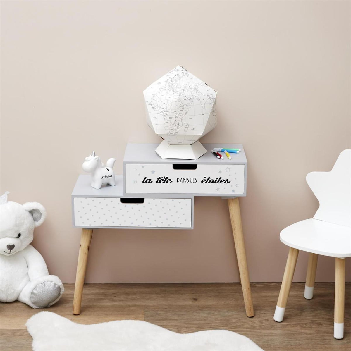 Paris Prix Globe Terrestre à Colorier  5 Feutres  26cm Blanc