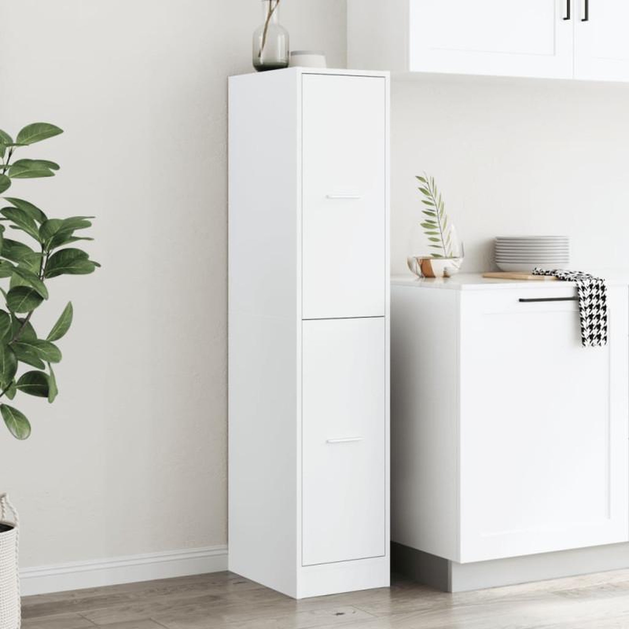 Voir la diapositive 4 : VIDAXL Armoire d apothicaire blanc 30x41x144,5 cm bois d ingénierie