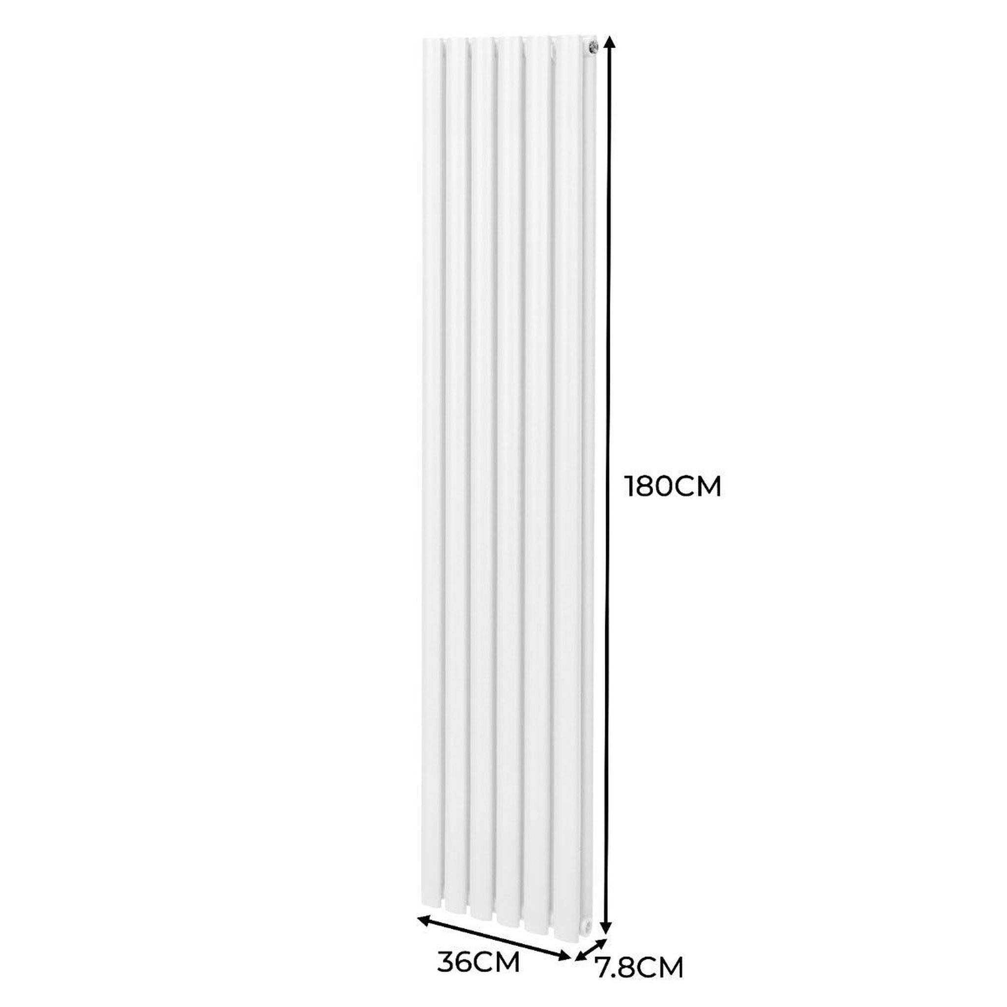Voir la diapositive 5 : MONSTERSHOP Radiateur à colonnes ovales & robinet, 2 panneaux - 1800 x 360 mm