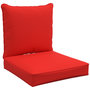 Voir la diapositive 1 : OUTSUNNY Lot de 2 coussins matelas assise dossier pour chaise de jardin fauteuil polyester rouge