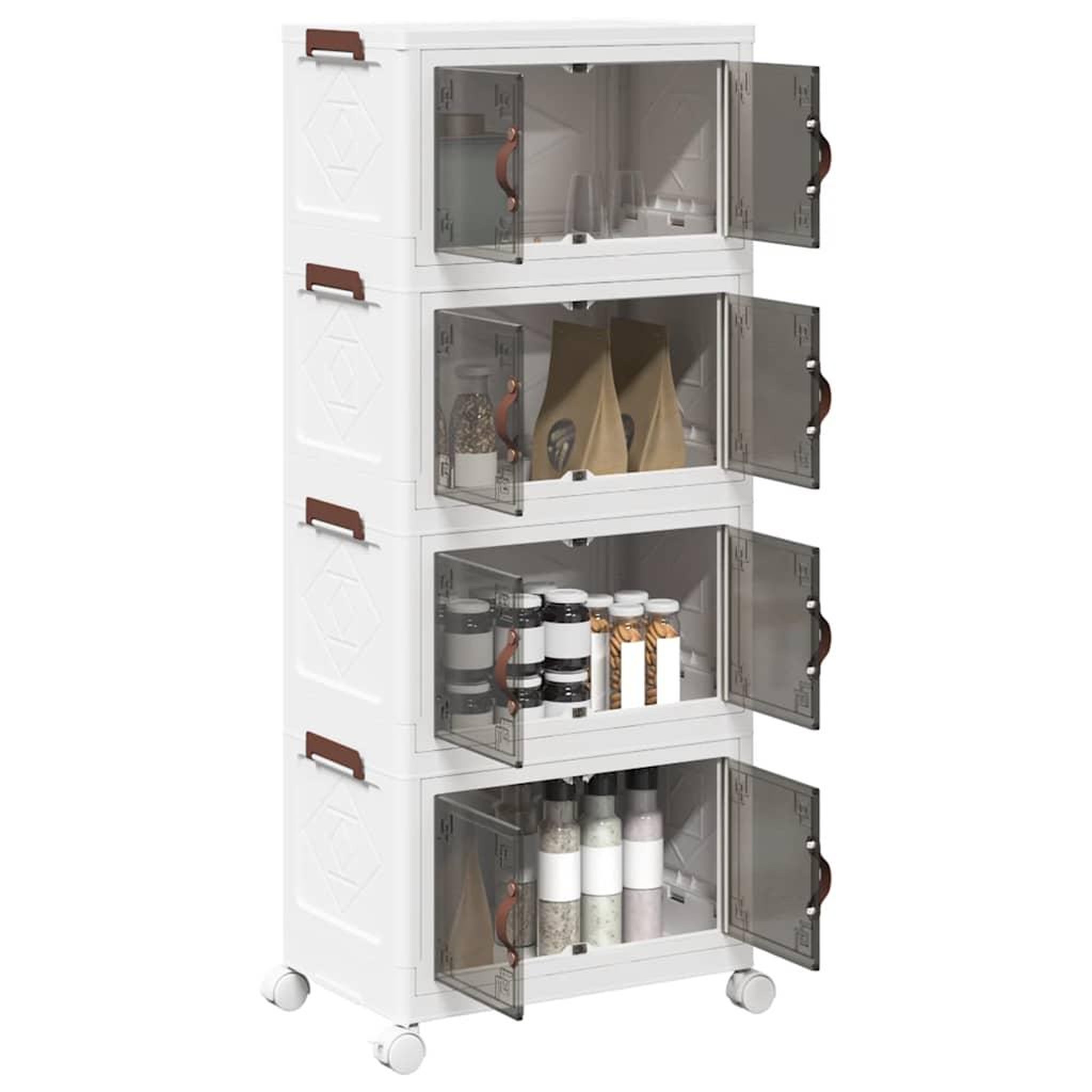 VIDAXL Boîte de rangement empilable avec roues a 4 niveaux 28 L