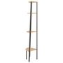 Voir la diapositive 4 : VIDAXL Etagere d'angle 4 niveaux Marron clair et noir 45,5x31,5x150 cm