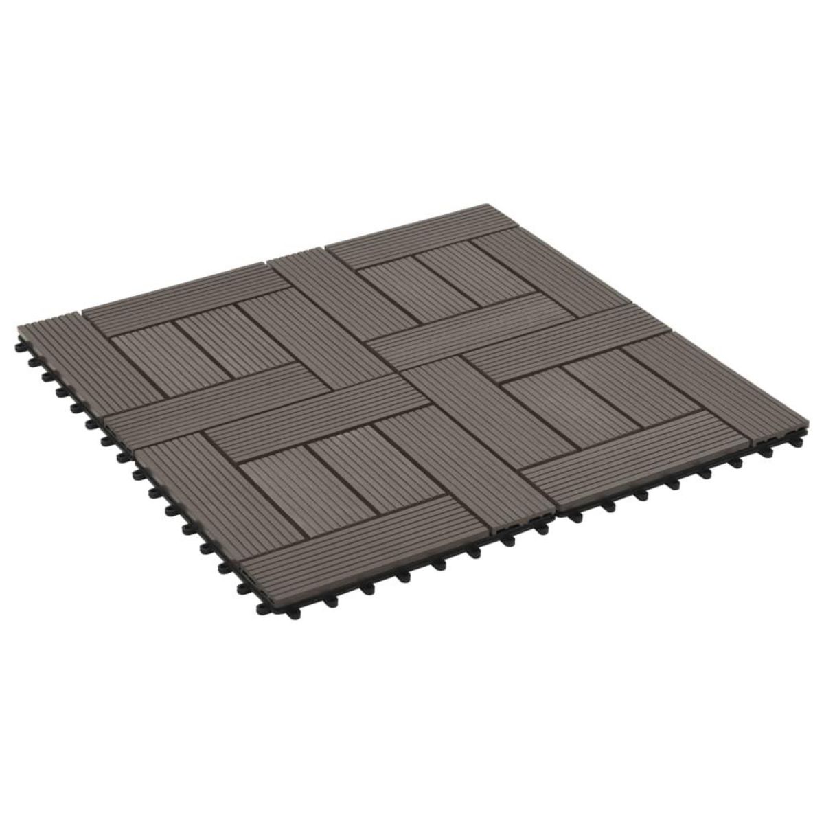 VIDAXL Carreau de terrasse 11 pcs WPC 30 x 30 cm 1 m^2 Marron fonce