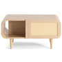 Voir la diapositive 1 : BEST MOBILIER Mathilde - table basse - effet bois et cannage - 1 niche - 100 cm