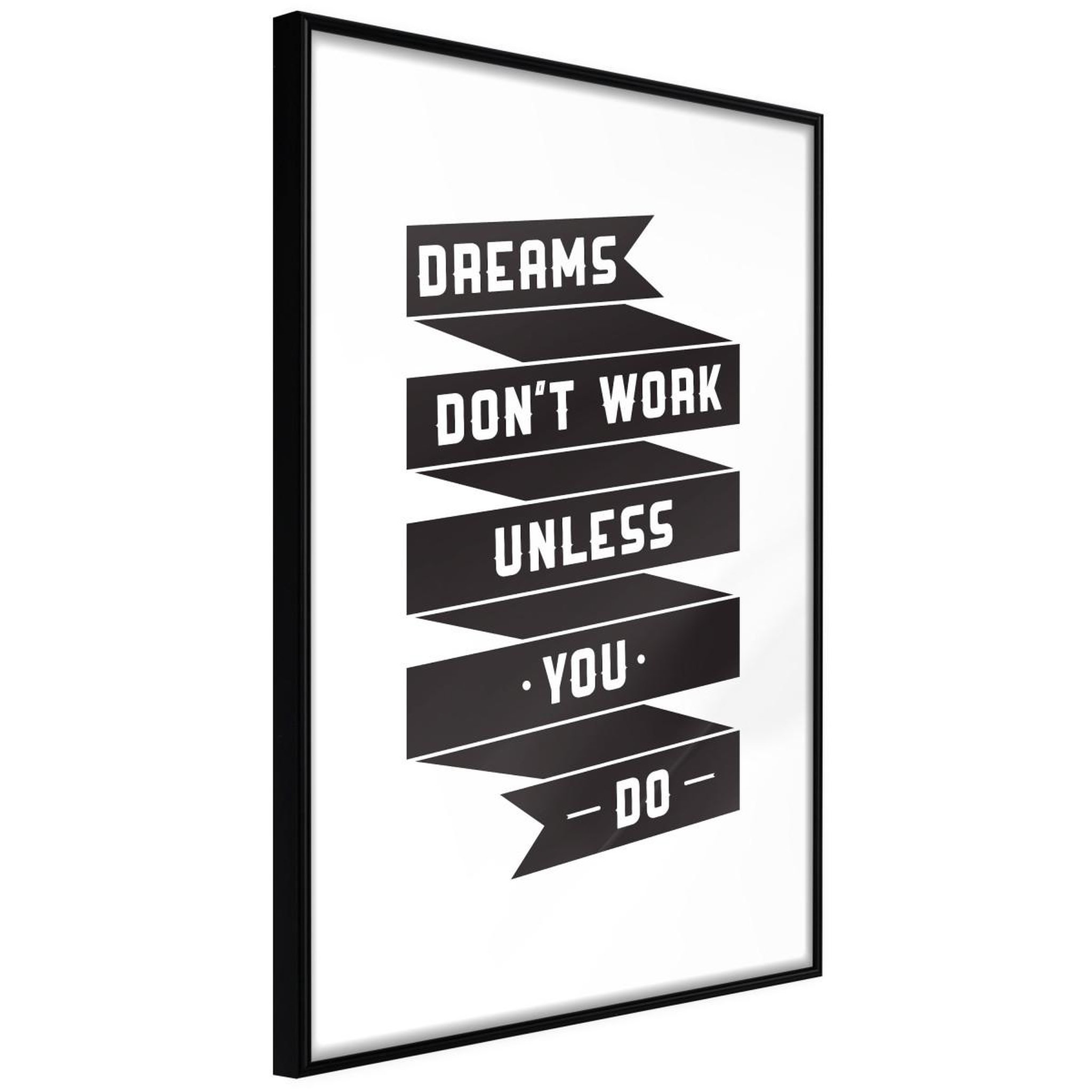 Paris Prix Affiche murale encadrée  dreams don't come true on their own ii. Coloris disponibles : Jaune, Noir