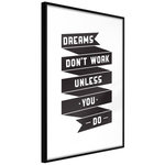 Paris Prix Affiche Murale Encadrée  Dreams Don't Come True on Their Own II. Coloris disponibles : Noir, Jaune