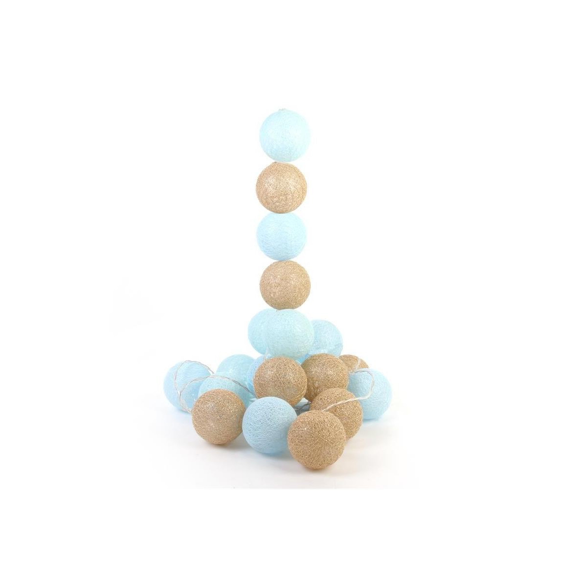 Voir la diapositive 1 : The Home Deco Factory Guirlande lumineuse à led  20 boules  372cm bleu & or