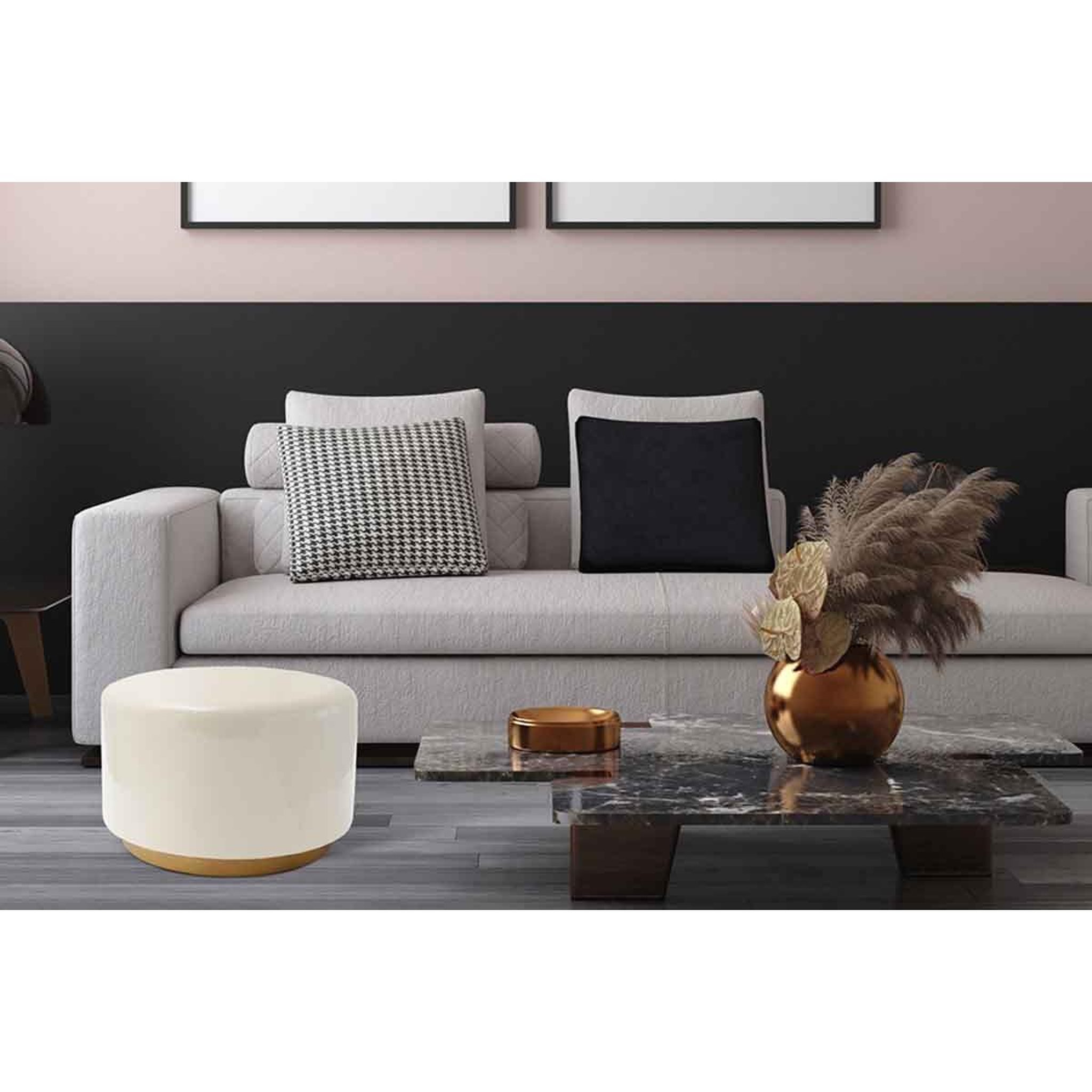 Voir la diapositive 6 : Paris Prix Tabouret Rond Design  Artisse  51cm Ivoire