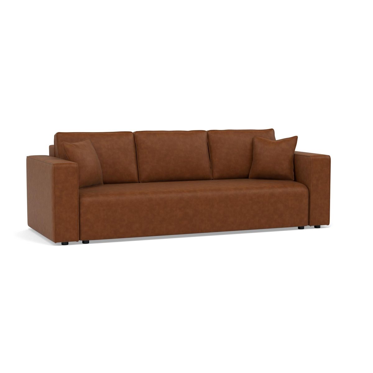 BEST MOBILIER Topaze - canapé droit 3 places convertible avec coffre en simili