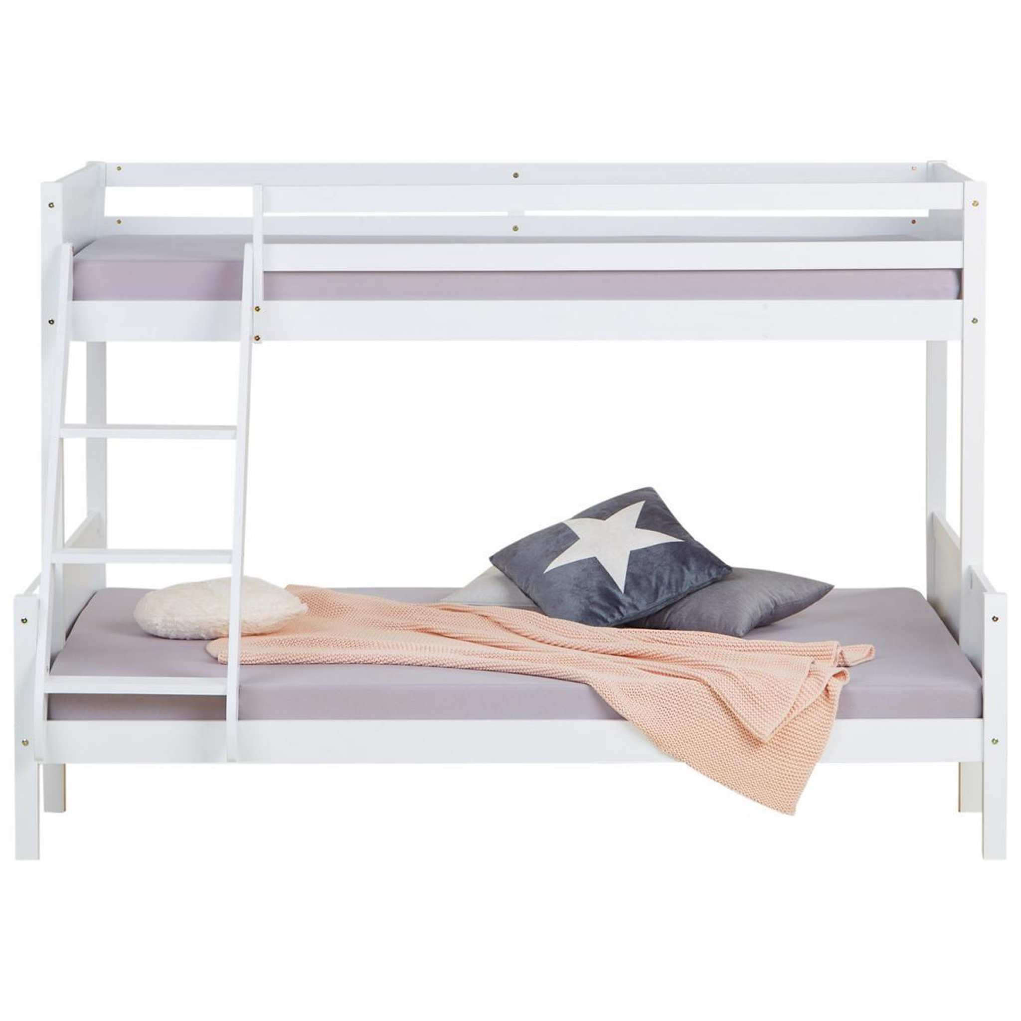Voir la diapositive 3 : HomeStyle4U Lits superposes 90x200 et140x200 blanc