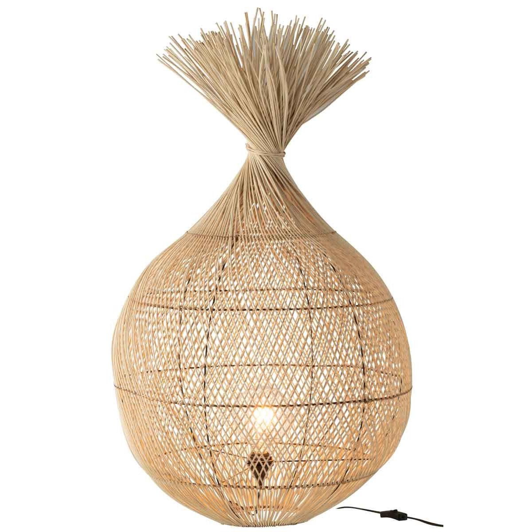 Voir la diapositive 2 : J-LINE Lampe à poser en rotin  kimmy  100cm naturel
