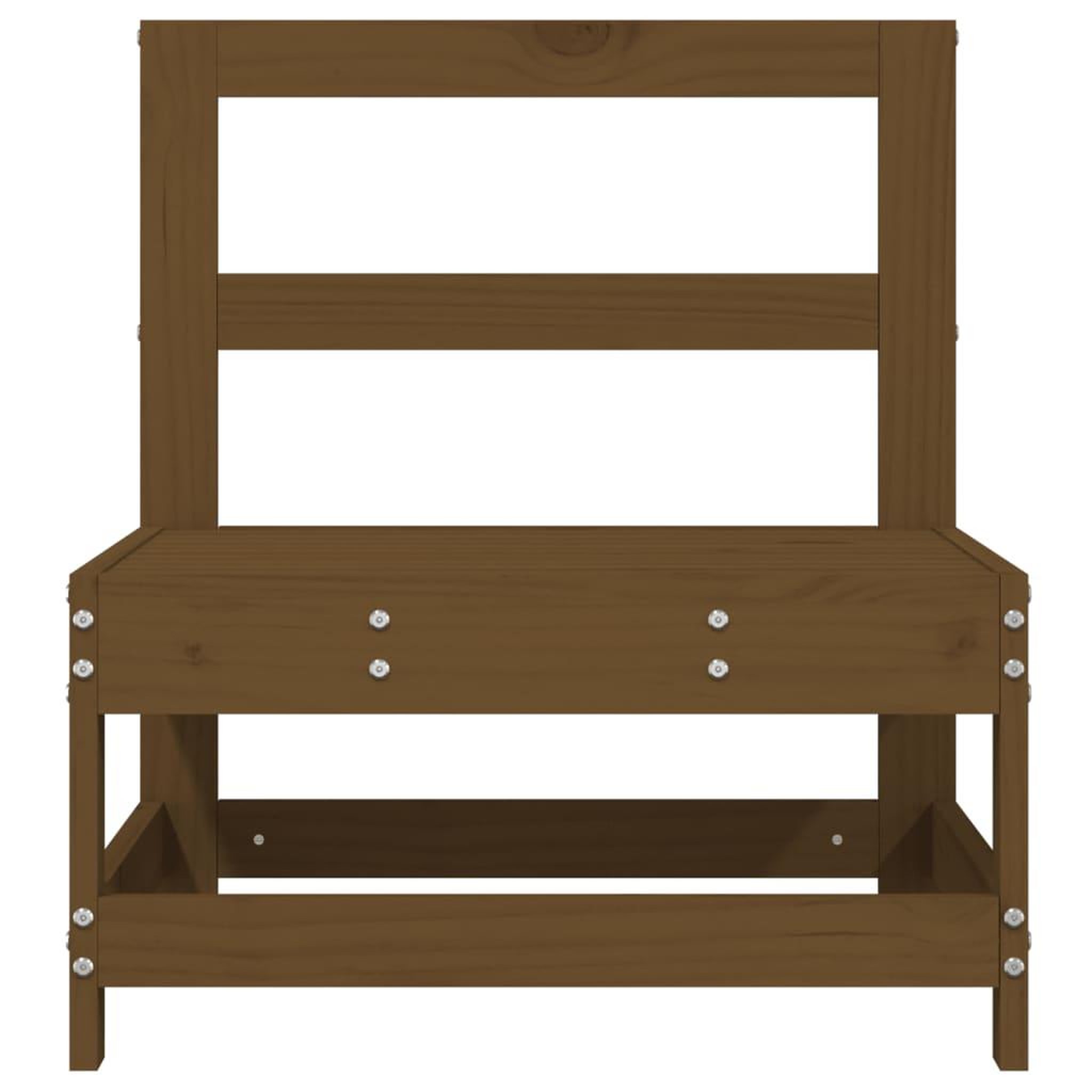 Voir la diapositive 4 : VIDAXL Canapes centraux de jardin 2 pcs marron miel bois de pin solide