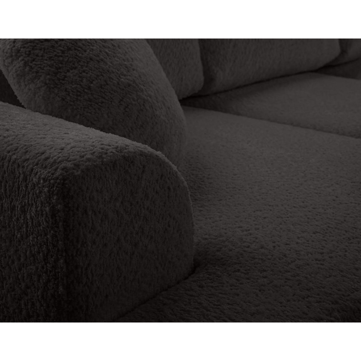 BEST MOBILIER Candela - canapé d'angle droit 4 places - convertible avec coffre - en tissu bouclette