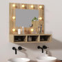 Voir la diapositive 1 : VIDAXL Armoire de miroir avec LED Chêne sonoma 60x31,5x62 cm