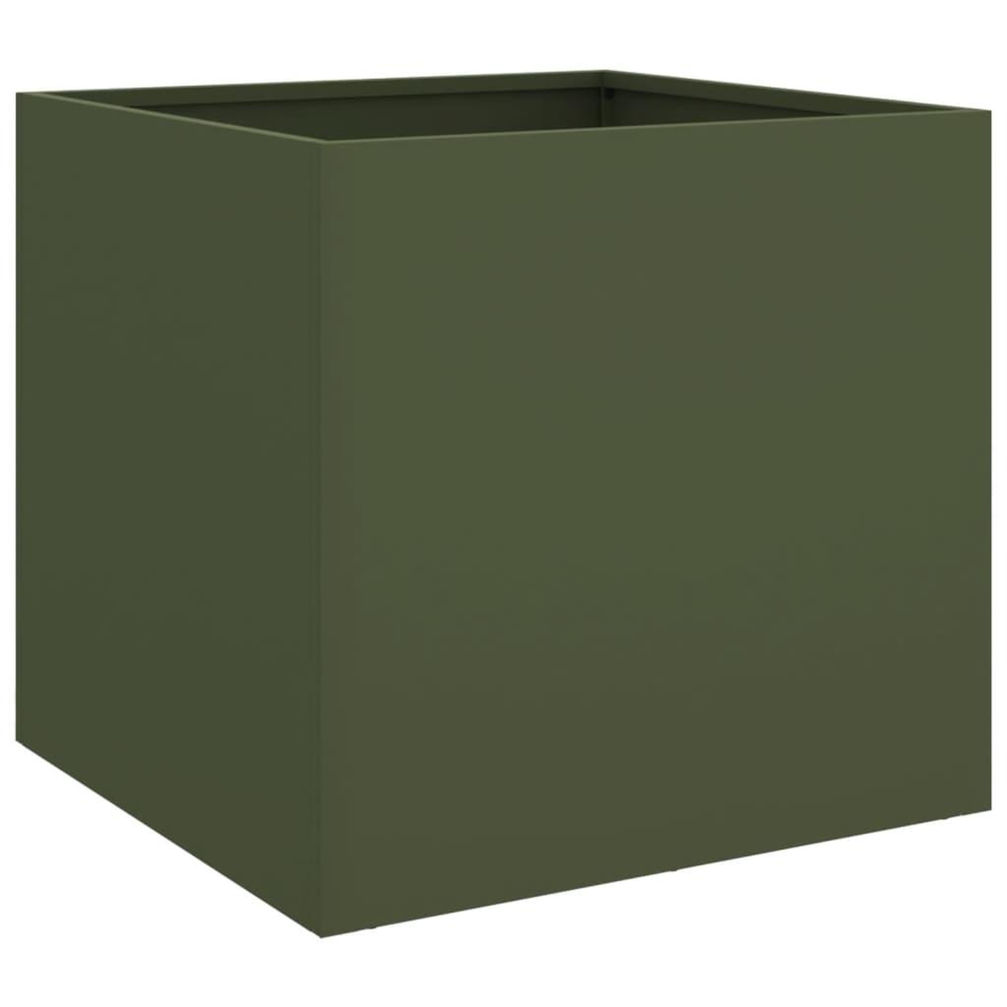 Voir la diapositive 2 : VIDAXL Jardiniere vert olive 42x40x39 cm acier
