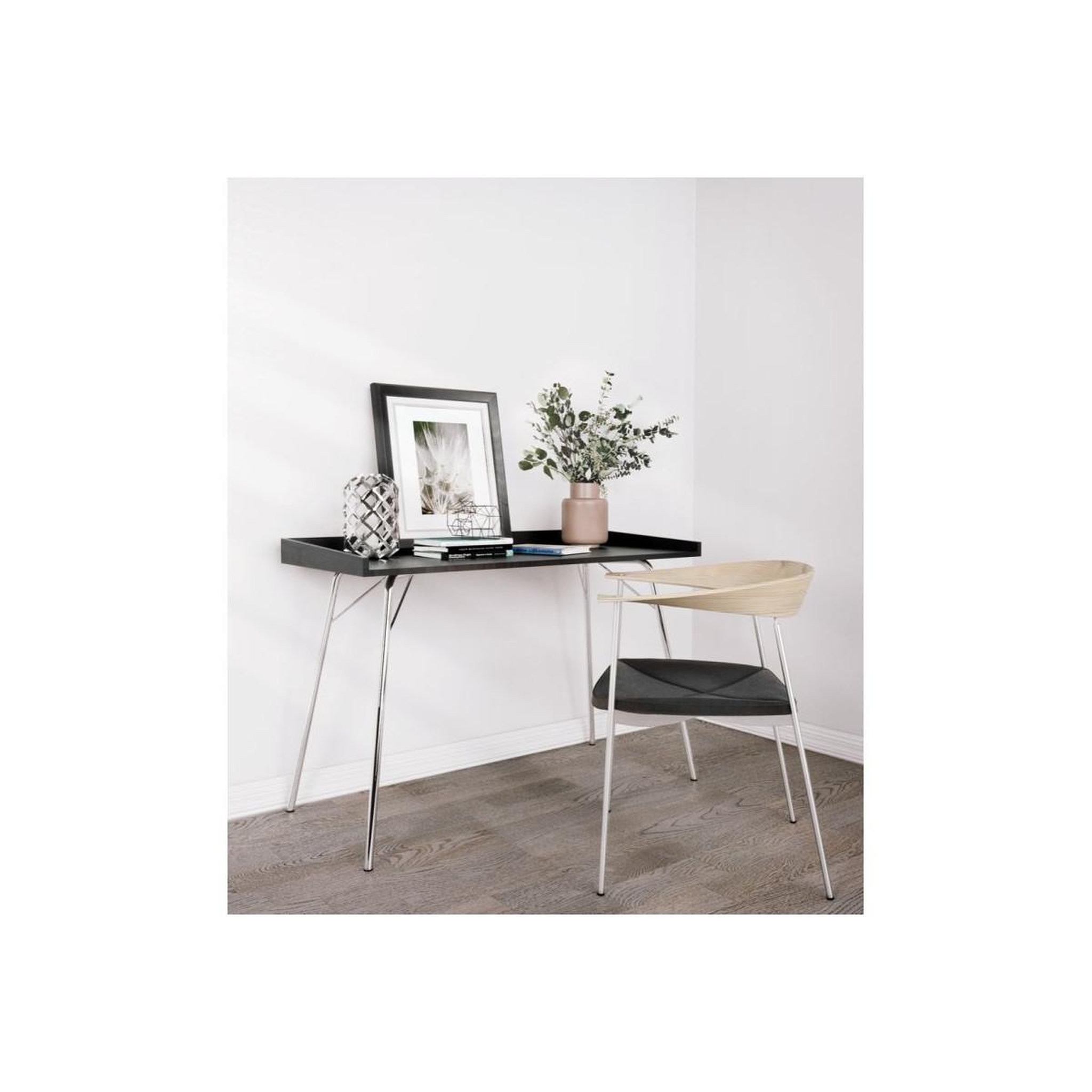 Voir la diapositive 3 : Paris Prix Bureau design en bois  rayburn  115cm noir & chrome