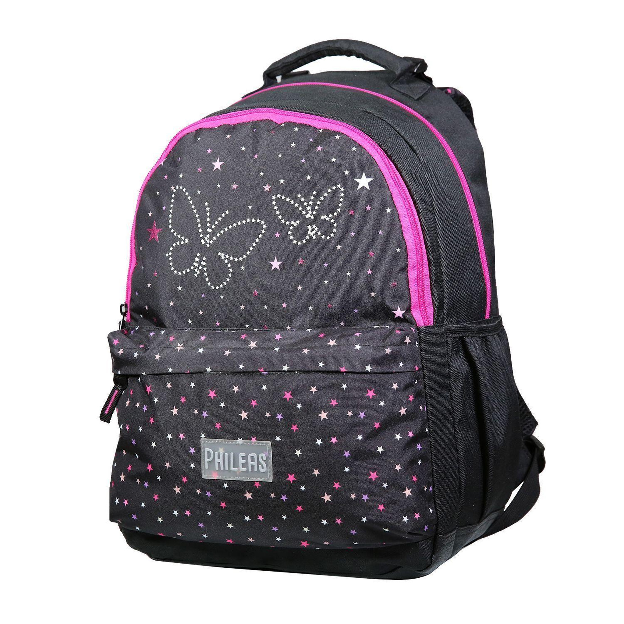 Voir la diapositive 2 : Bagtrotter BAGTROTTER Sac à dos 2 compartiments Phileas Papillons Noir - Le Plus Confortable des Sacs A Dos - Ergonomie/Confort/Sécurité - Système Smart Comfort