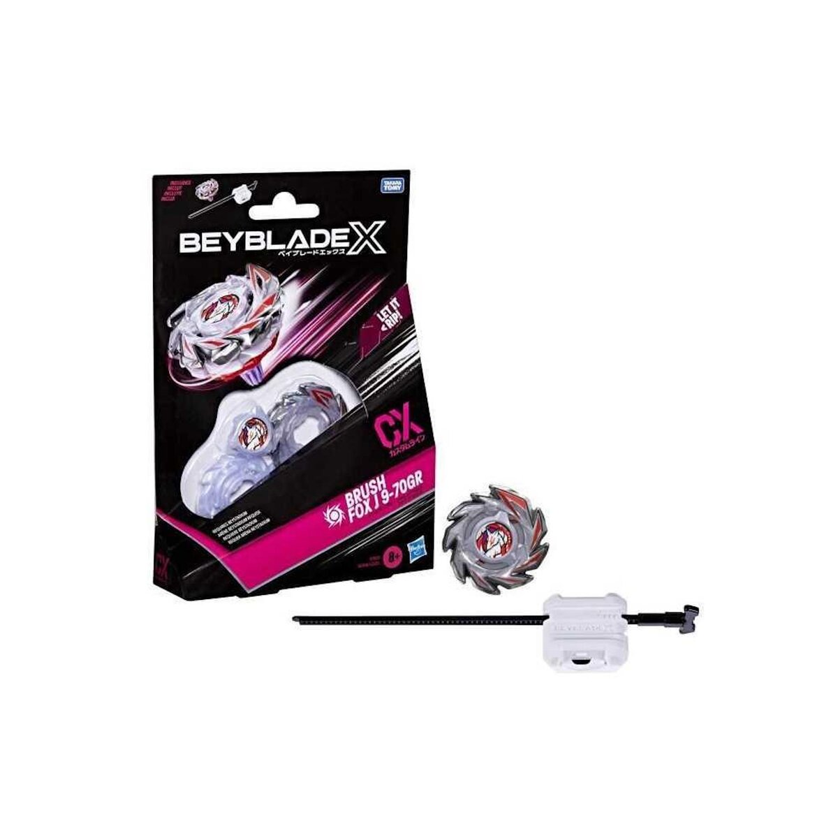 HASBRO Beyblade X Starter Pack Brush Fox J 9-70GR CX, toupie Takara Tomy de type attaque, toupies de compétition, des 8 ans