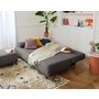 Voir la diapositive 2 : BEST MOBILIER Cristal - canapé 3 places - convertible avec coffre et pouf - en velours texturé