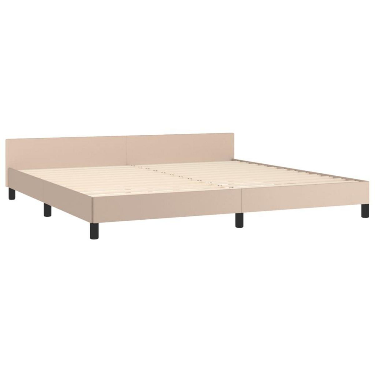 VIDAXL Cadre de lit avec tete de lit sans matelas cappuccino 200x200cm