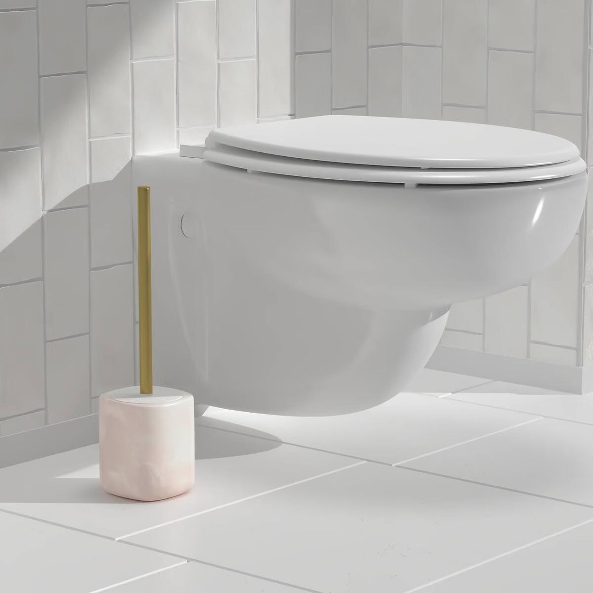 Voir la diapositive 2 : FIVE Brosse wc en résine  cloudy  36cm blanc