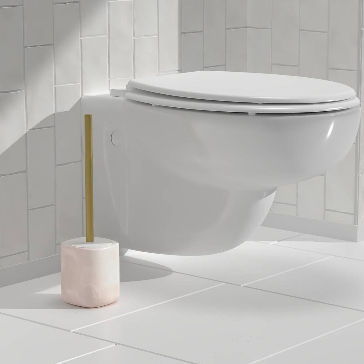 FIVE Brosse WC en Résine  Cloudy  36cm Blanc
