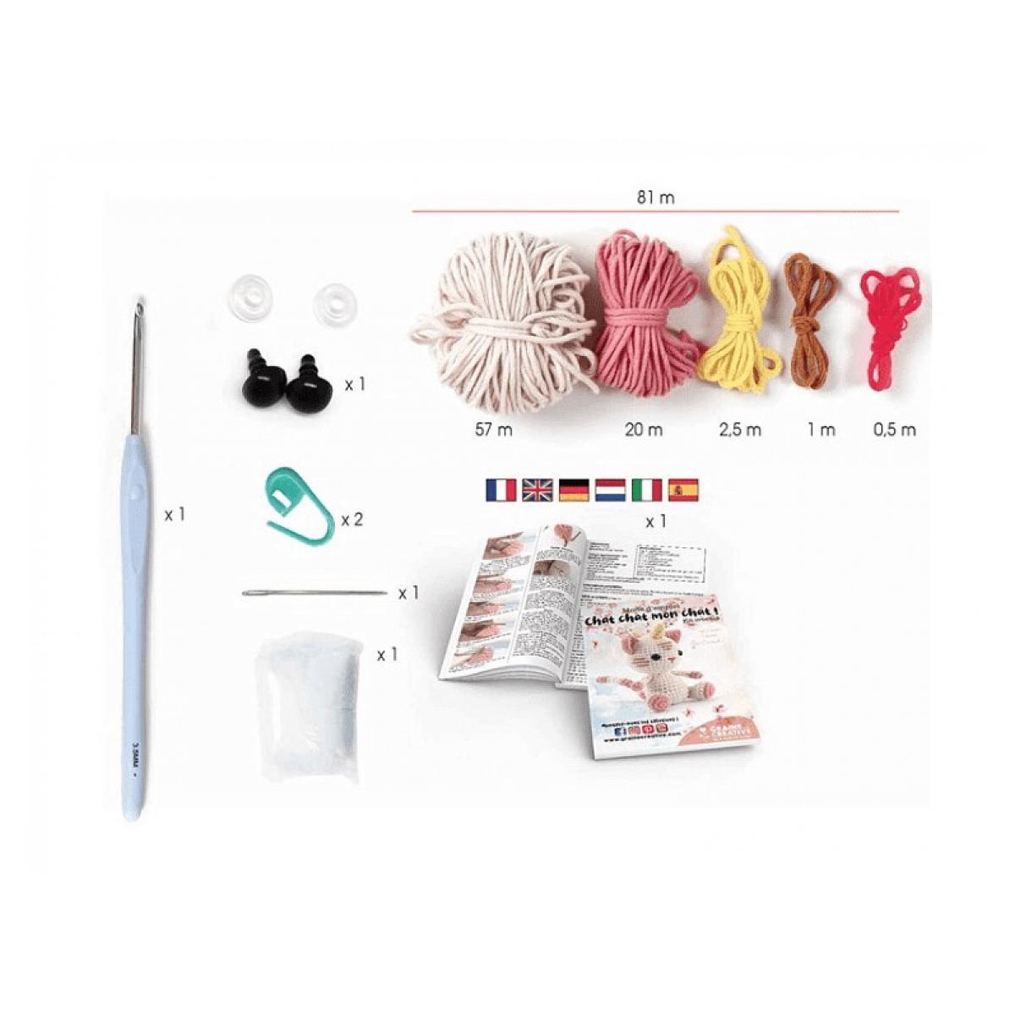 Voir la diapositive 2 : Graine créative Kit Crochet theme Chat Licorne