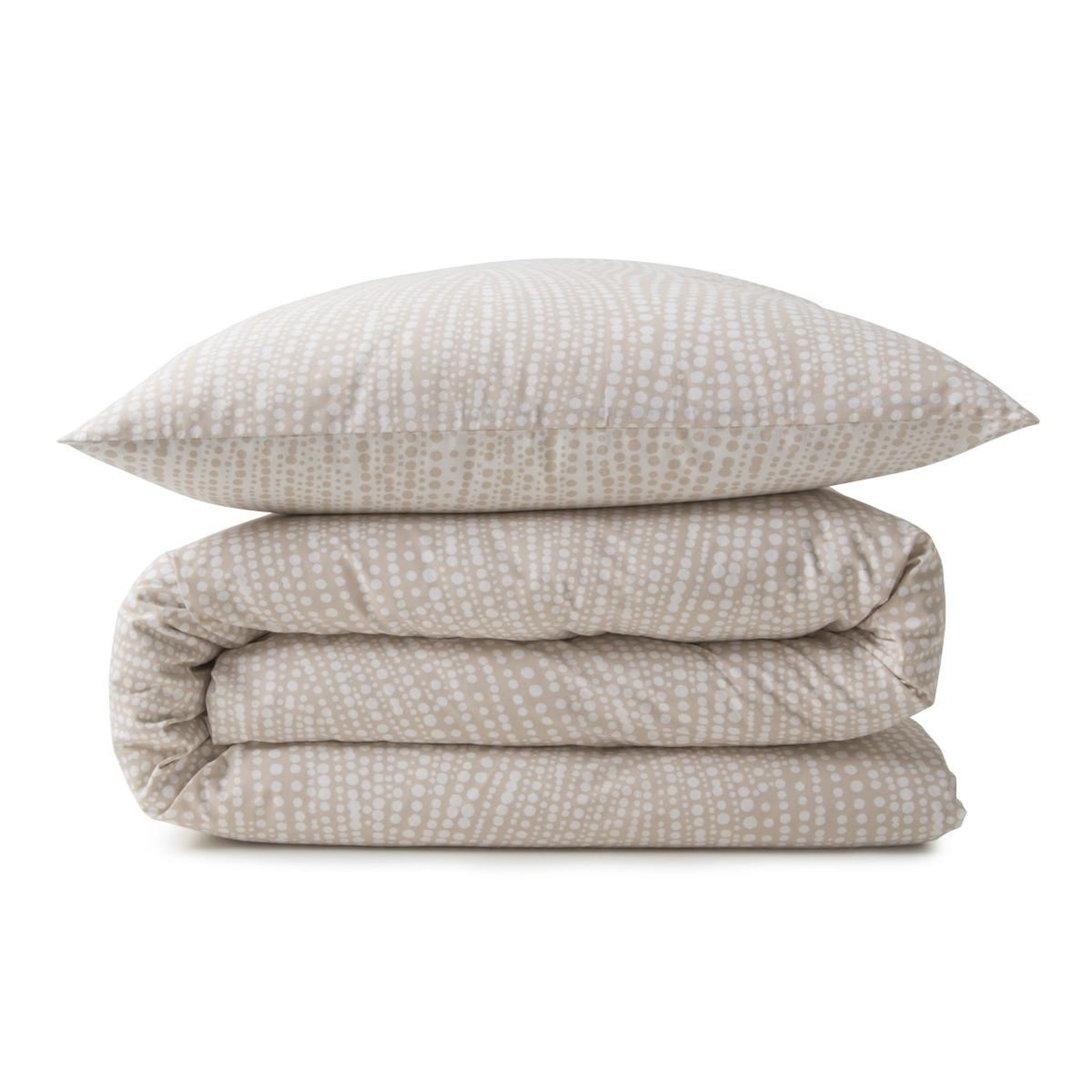 Voir la diapositive 3 : FUTURE HOME Parure de lit 2 personnes en coton 57 fils imprimé beige