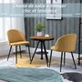 HOMCOM Chaises de visiteur design scandinave - lot de 2 chaises - pieds effilés métal noir - assise dossier ergonomique velours moutarde