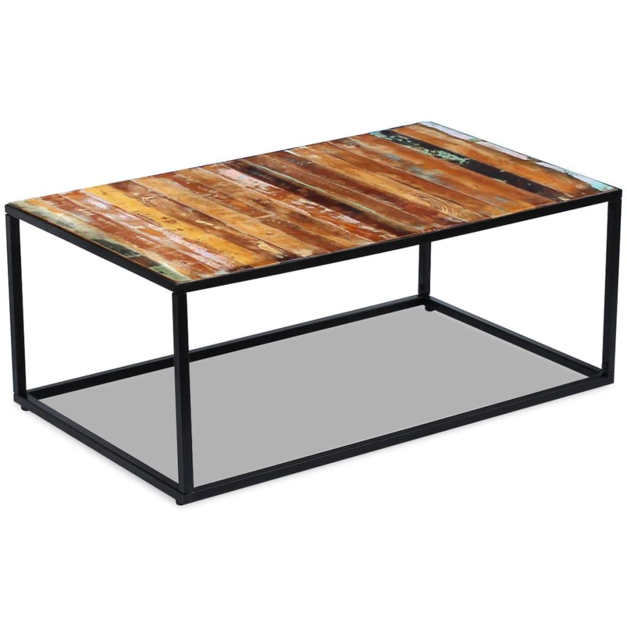 Voir la diapositive 5 : VIDAXL Table basse bois de recuperation massif 100x60x40 cm