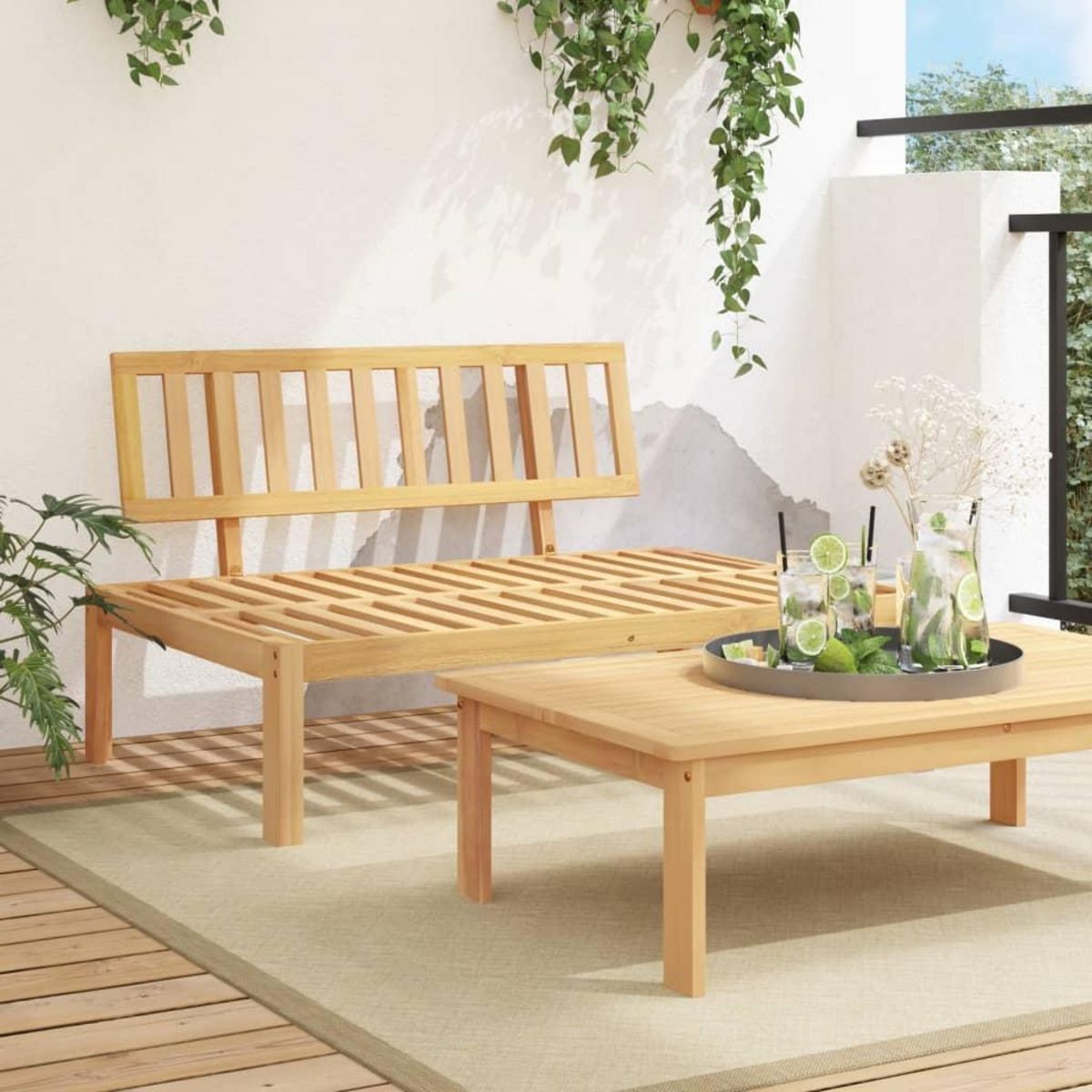 VIDAXL Canape central palette de jardin bois massif d'acacia