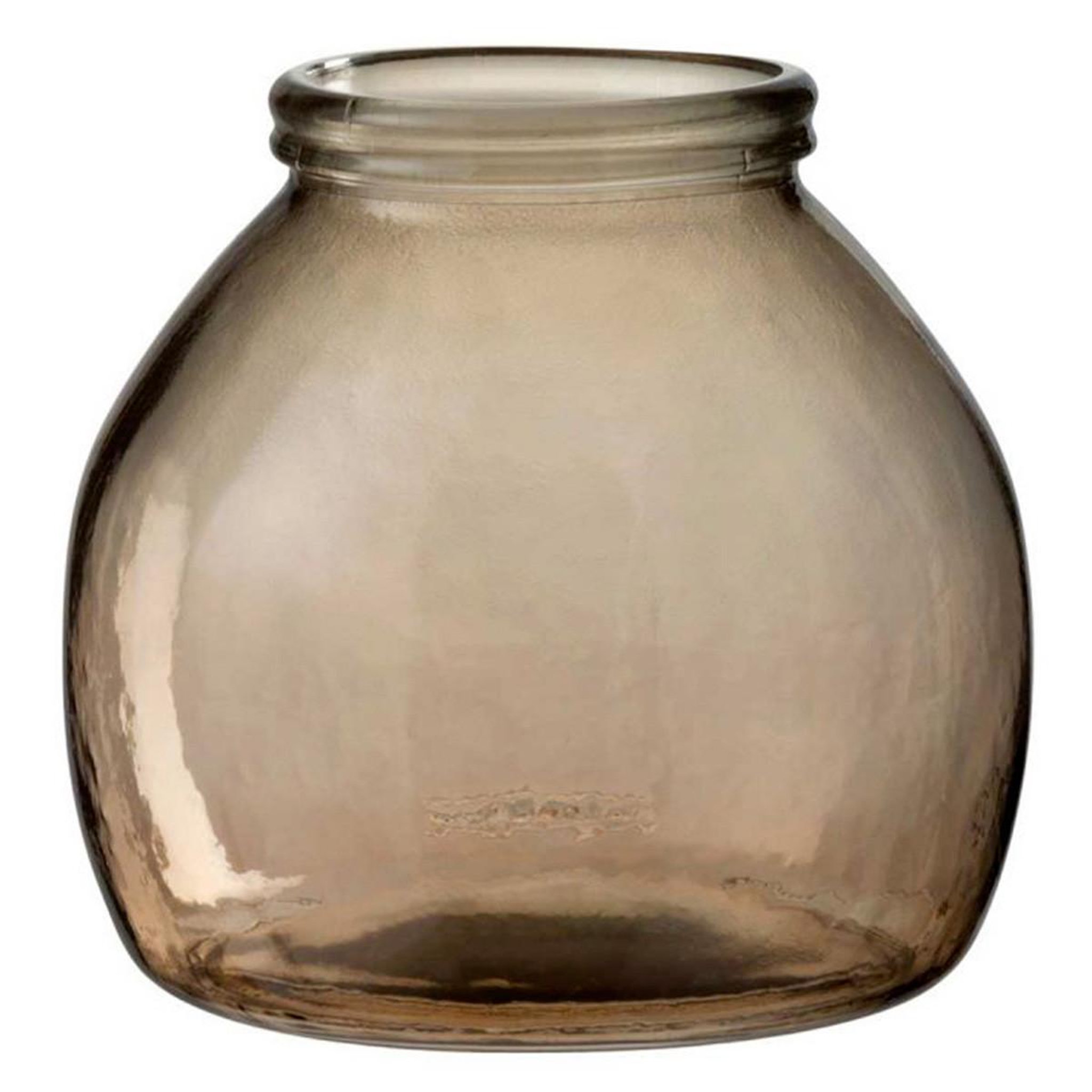 J-LINE Vase Design en Verre  Boule  21cm Marron Clair