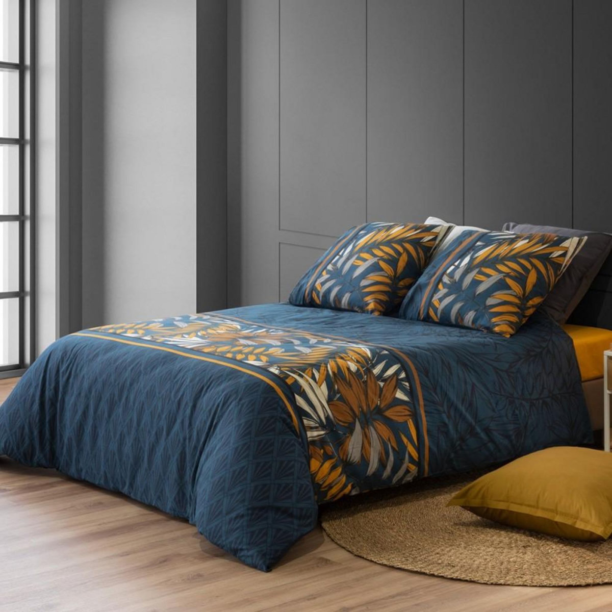 ATELIER DU COTON Housse de couette 240x220 SALVA + 2 taies coton 57 fils