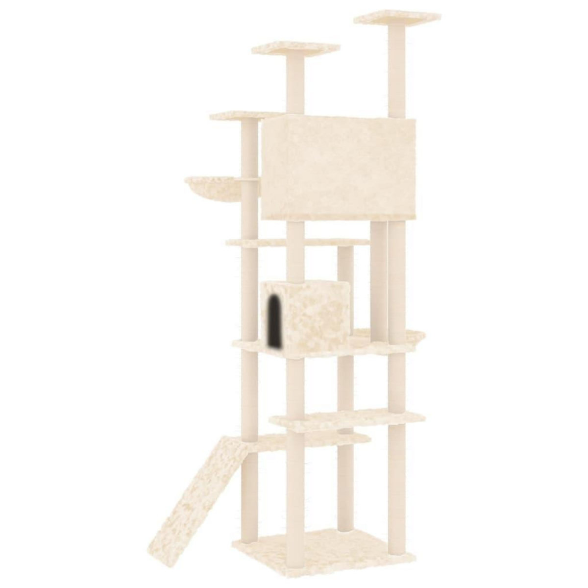 VIDAXL Arbre a chat avec griffoirs en sisal Creme 191 cm